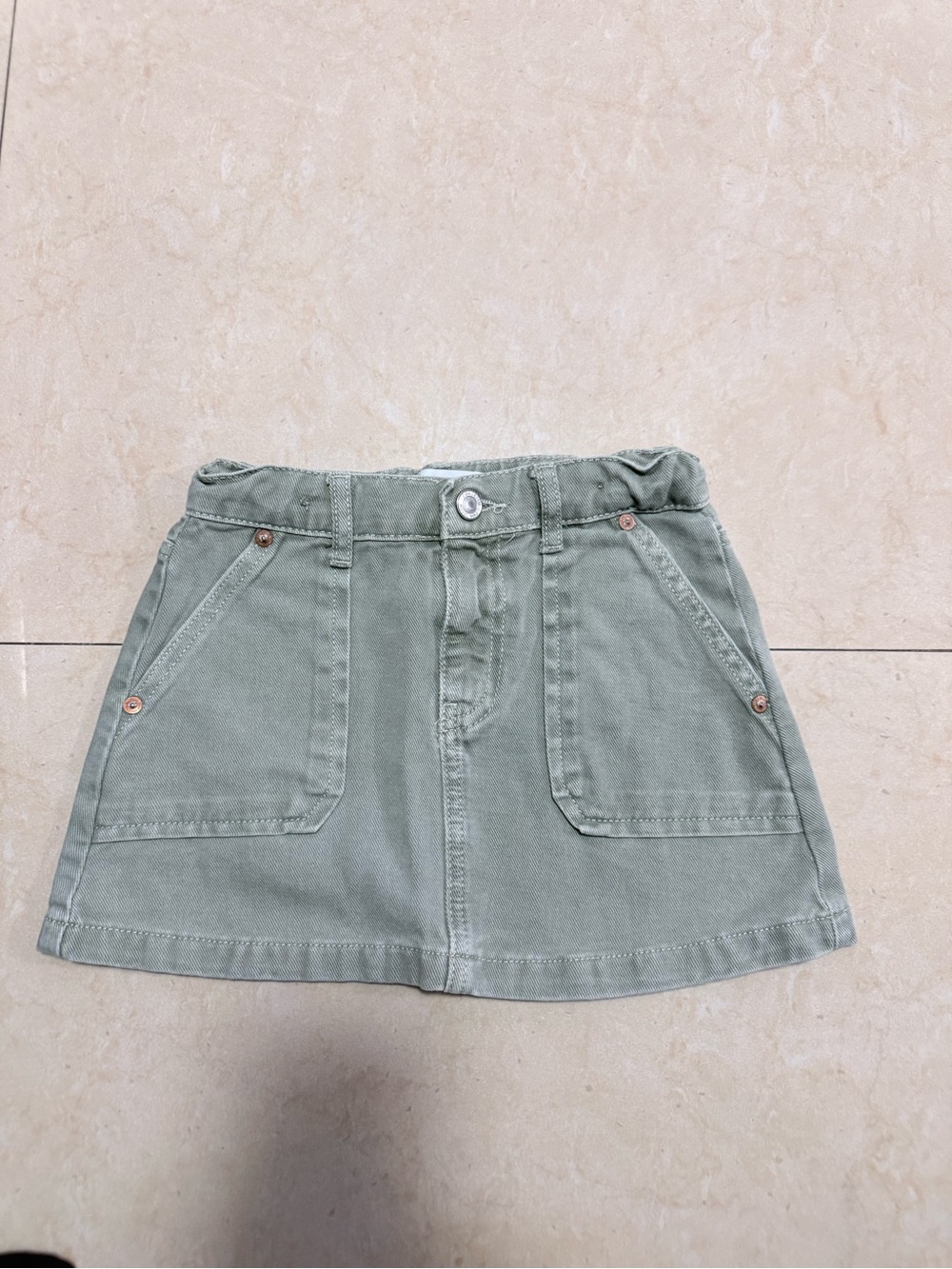 Zara Light Sage Green Utility Mini Skirt